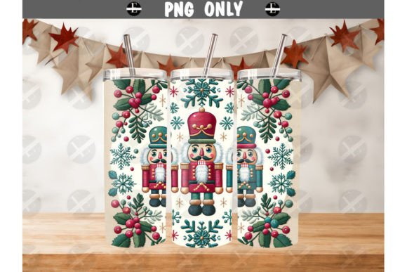 3D Christmas Nutcracker Tumbler Wrap PNG & Illustrations