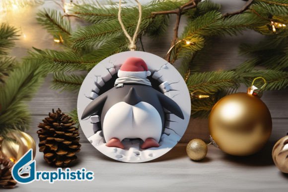 3D Penguin Christmas Ornament Back 81 Review for Illustrations