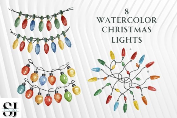 8 Watercolor Christmas Lights: Illustrations for Editorial Design
