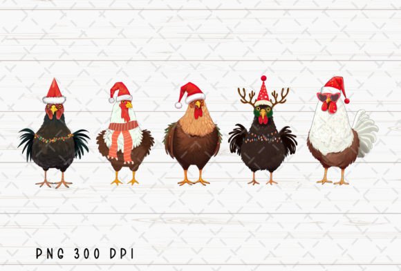 Chicken Farm Animal Christmas Lights PNG for Creative Sellers