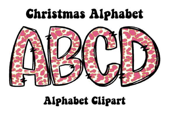 Christmas Alphabet White Leopard Doodle for Illustrations