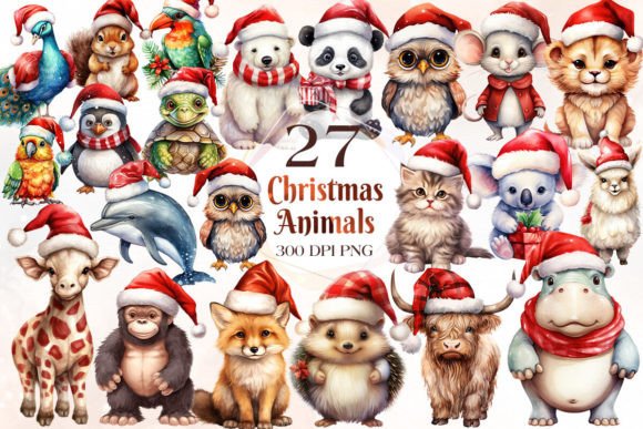 Christmas Animal Sublimation Clipart: Essential Illustrations for Seasonal Projects