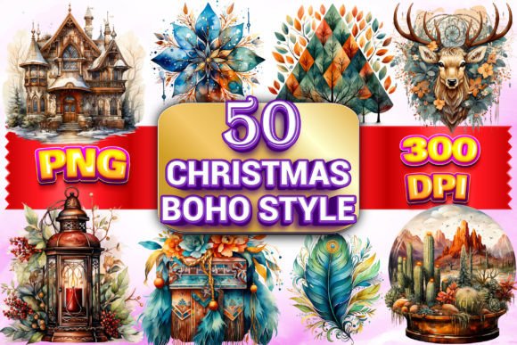 Christmas Boho Clipart Review: Modern Illustrations for Branding