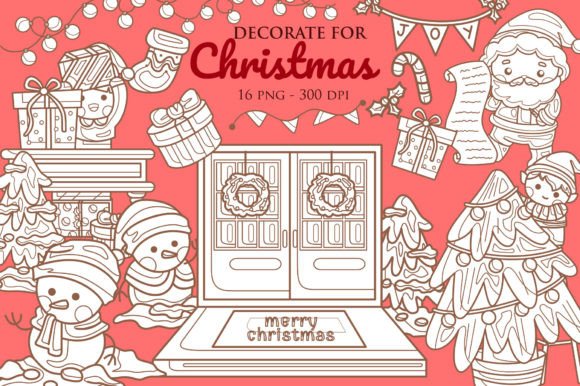 Christmas Cartoon Digital Stamp Outline: A Review for Illustrations