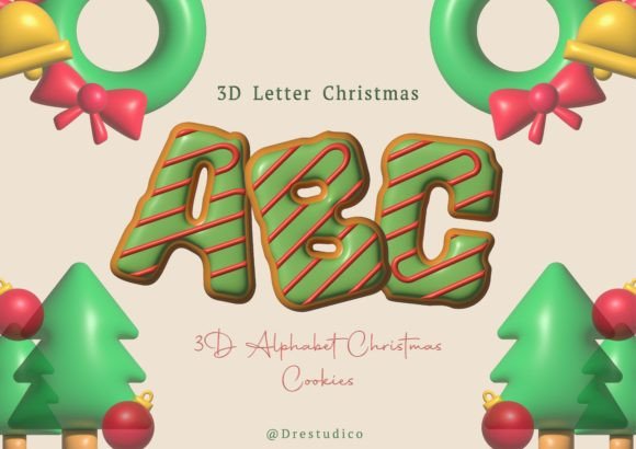 Christmas Cookie 3D Alphabet: A Fresh Take on Seasonal Illustrations