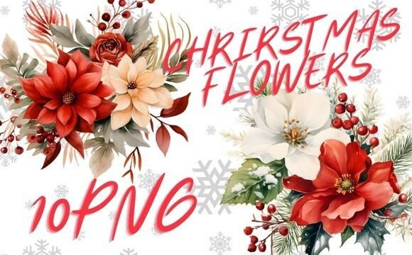 Christmas Flowers Sublimations: Premium Illustrations for Local Brands