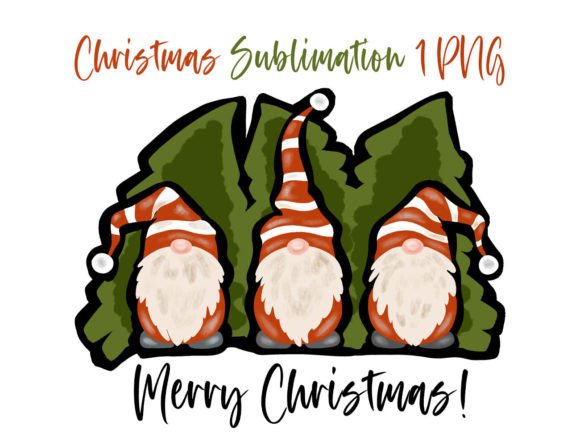 Christmas Gnomes Sublimation PNG: Festive Illustrations for Handmade Shops