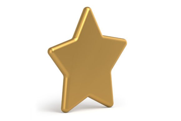 Christmas Gold Star 3d Illustration Review for Sellers