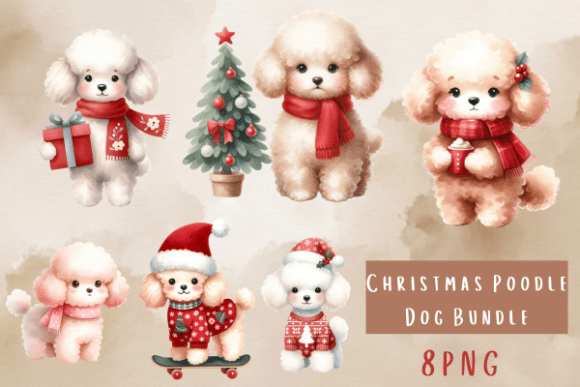 Christmas Poodle Dog Bundle: Premium Illustrations for Sellers