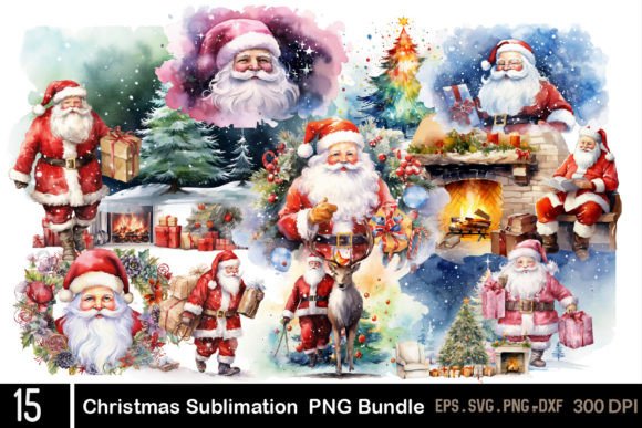 Christmas Sublimation Png Bundle for Commercial Illustrations