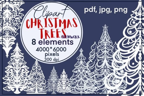 Christmas Trees PNG Bundle Sublimation: Premium Illustrations for Publishers