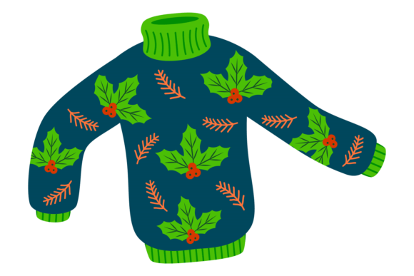 Christmas Wool Sweater Icon. Vintage Hol in Illustrations