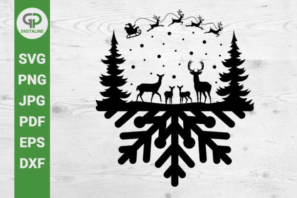 Deer Family and Santa SVG, Christmas SVG Illustrations Review