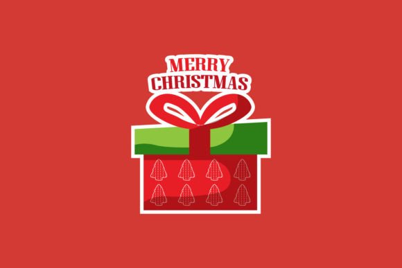 Flat Christmas Sticker Design Concept for Illustrations