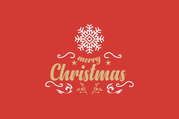 Merry Christmas Text with Snowflake for Illustrations and Holiday Sales