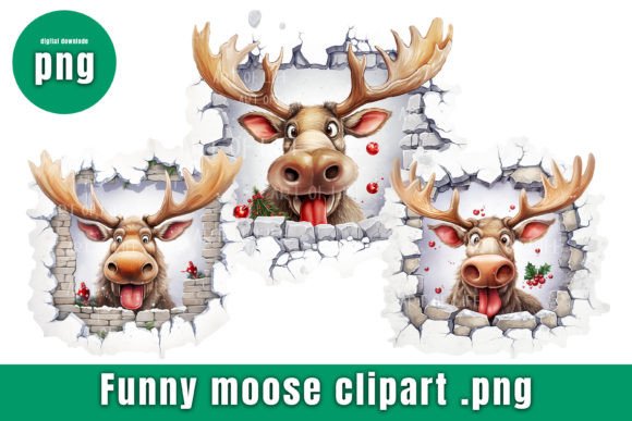 Moose Christmas Clipart for Seasonal Illustrations
