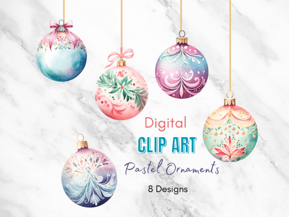 Pastel Christmas Ornament Clipart: A Designer's Stitch Test