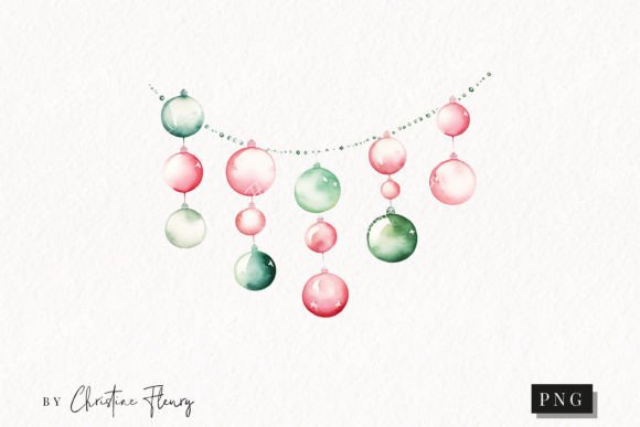 Pastel Watercolor Christmas Baubles PNG: A Seller's Review