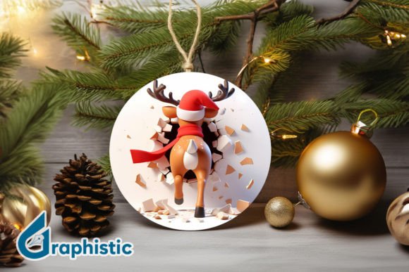Reindeer 3D Christmas Ornament Back 37: A Designer's Review for Modern Illustrations
