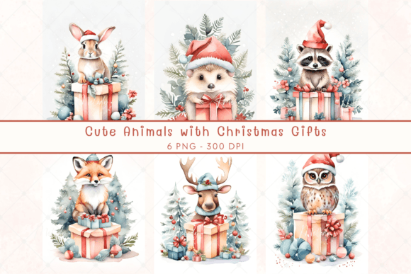 Watercolor Animals with Christmas Gifts: A Designer's Review of Seasonal Illustrations