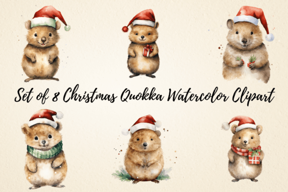 Watercolor Christmas Quokka Clipart Review